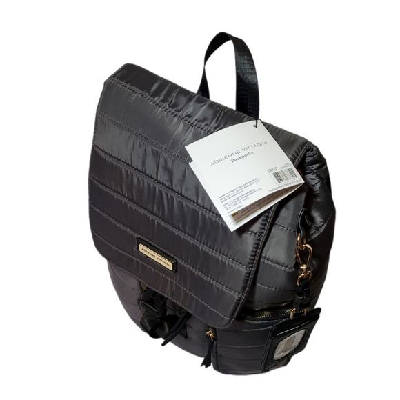 NWT Adrienne Vittadini Bookbag-Backpack & Wallet/ Tag. Color: Charcoal. - Picture 1 of 7